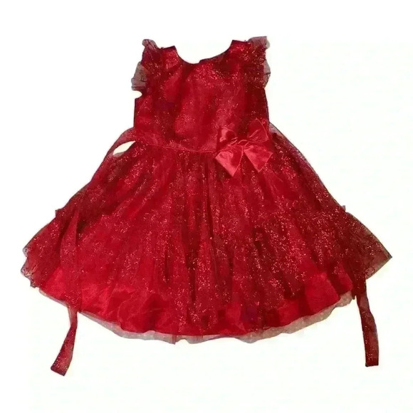Jona Michelle Other - Jona Michelle Girls Dress Size 5 Red Glitter Party Dress
